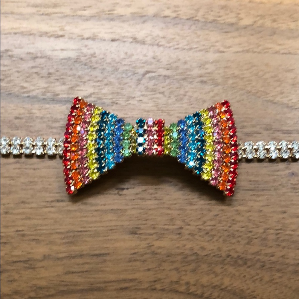 Only 2 Left!! Rainbow Crystal Bow Tie Chocker! - Picture 4 of 6